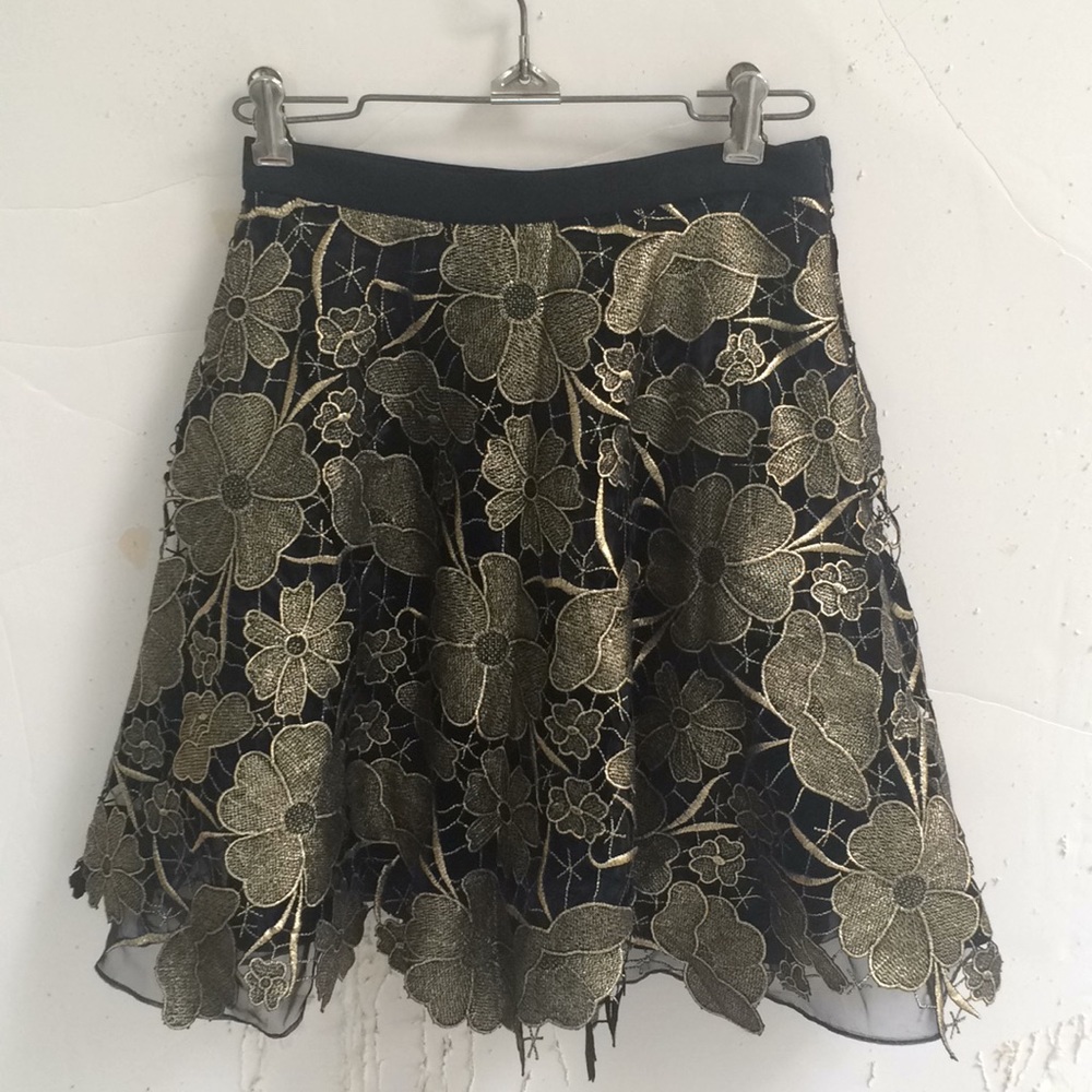 New Anthropologie 2 Eva Franco Lace Organza Skirt